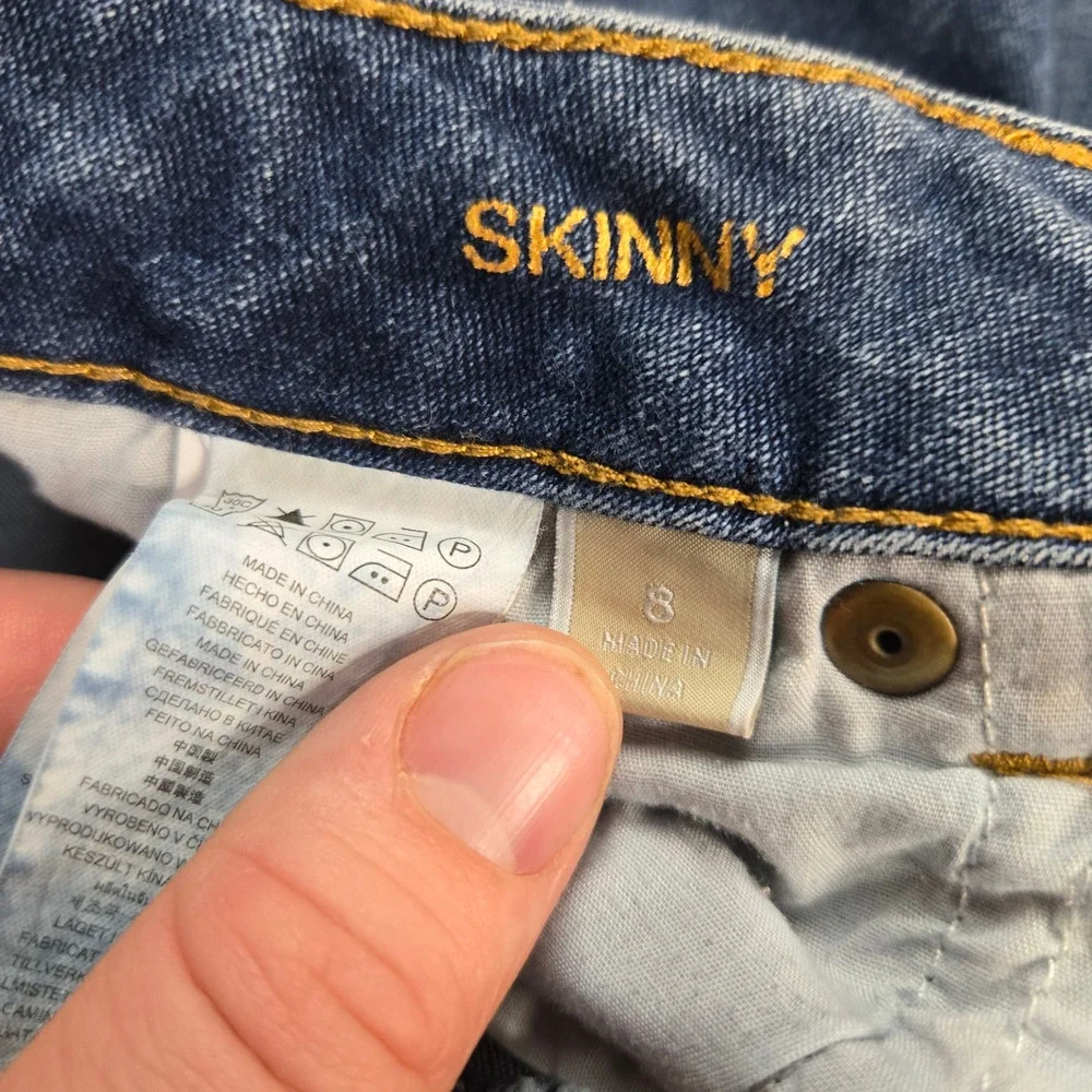 Michael Kors Medium Wash Mid Rise Ankle Classic Designer Skinny Jeans Size 8
